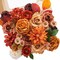 Burnt Orange Fall Artificial Flowers Set, Silk Roses & Peonies DIY Floral Arrangement Kit for Wedding Bouquet, Centerpieces, Cake Flowers, Baby Shower & Home Autumn Decor